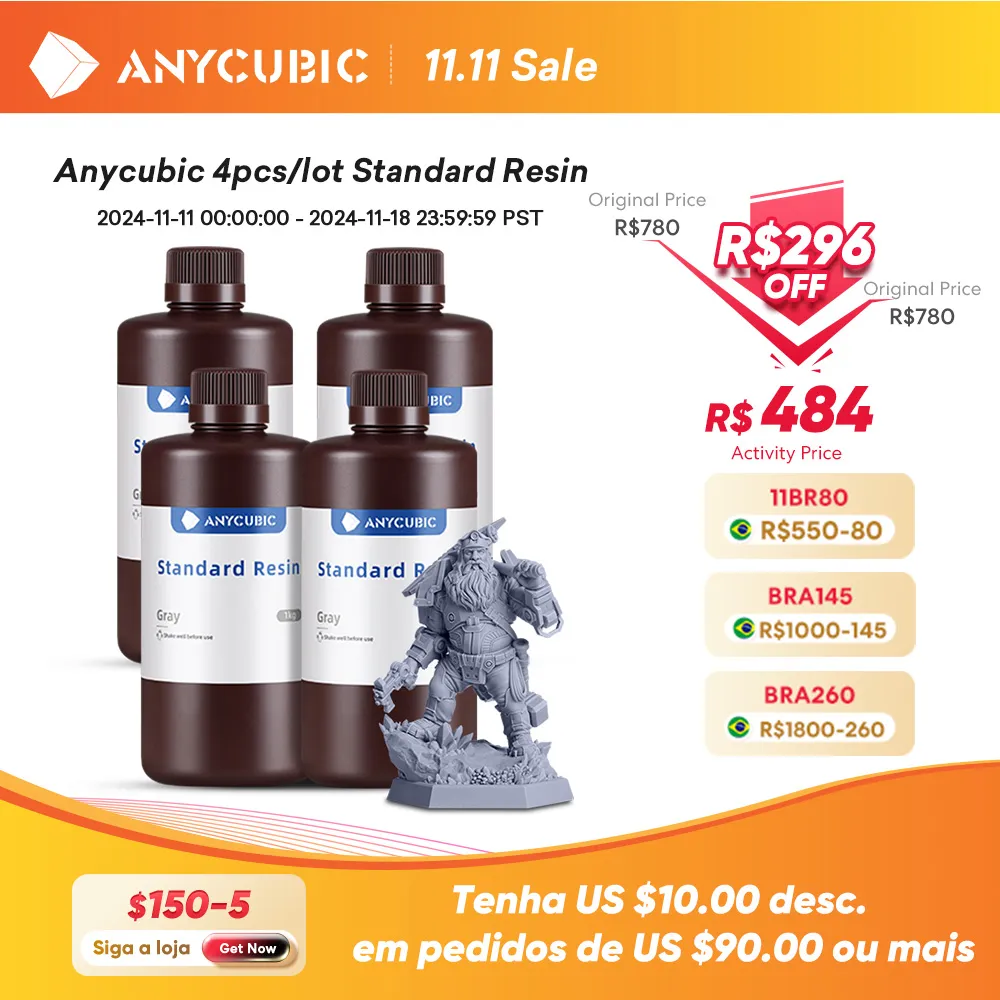 [Do Brasil] Anycubic Uv Resina Para Impressora 3d, 4kg